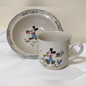 Vintage Walt Disney stoneware breakfast set